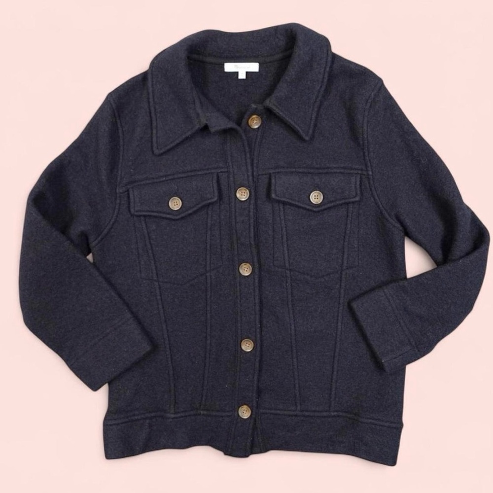 Madewell Boiled Wool Bridgman Sweater-Jacket | Medium